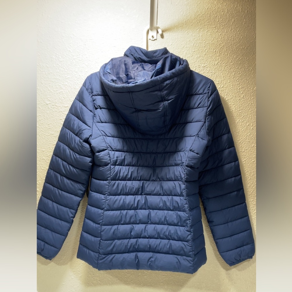 Blue removable hood jacket